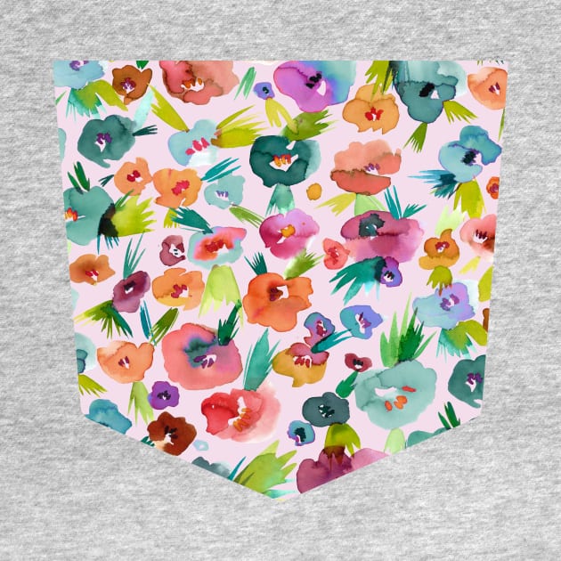 Pocket - Tropical Watercolor Flowers by ninoladesign